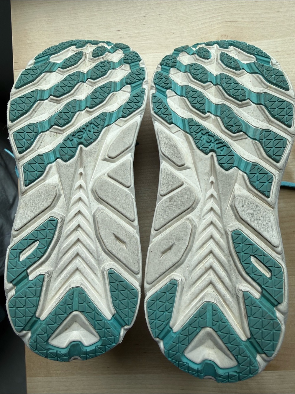 EUC Hoka Clifton One Women’s Turquoise and Coral Sneakers Athletic Running Shoes - Picture 12 of 13